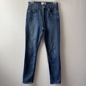 Agolde Women’s Sz 25 Blue Denim Jeans Button Fly High Rise